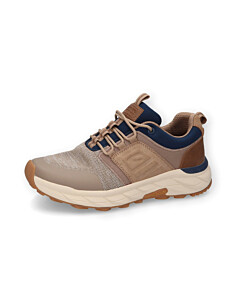Sneaker crazy horse pu/textile STONE/MULTI