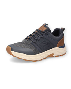 Sneaker crazy horse pu/textile NAVY/BRAUN