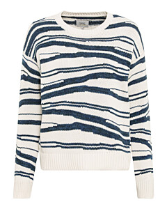 Intarsien Strickpullover aus reiner Baumwolle