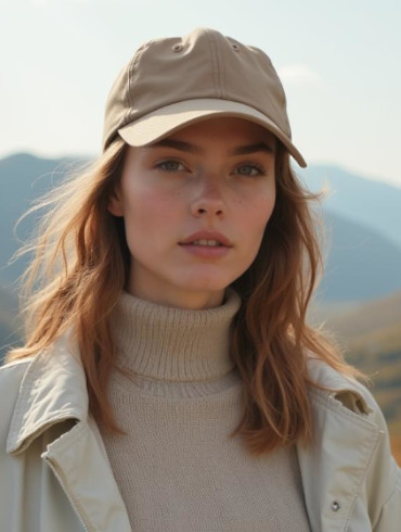 Profilaufnahme einer Frau mit Jacke und Cap